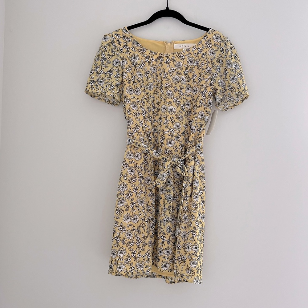 NEW Row A yellow floral print dress XS